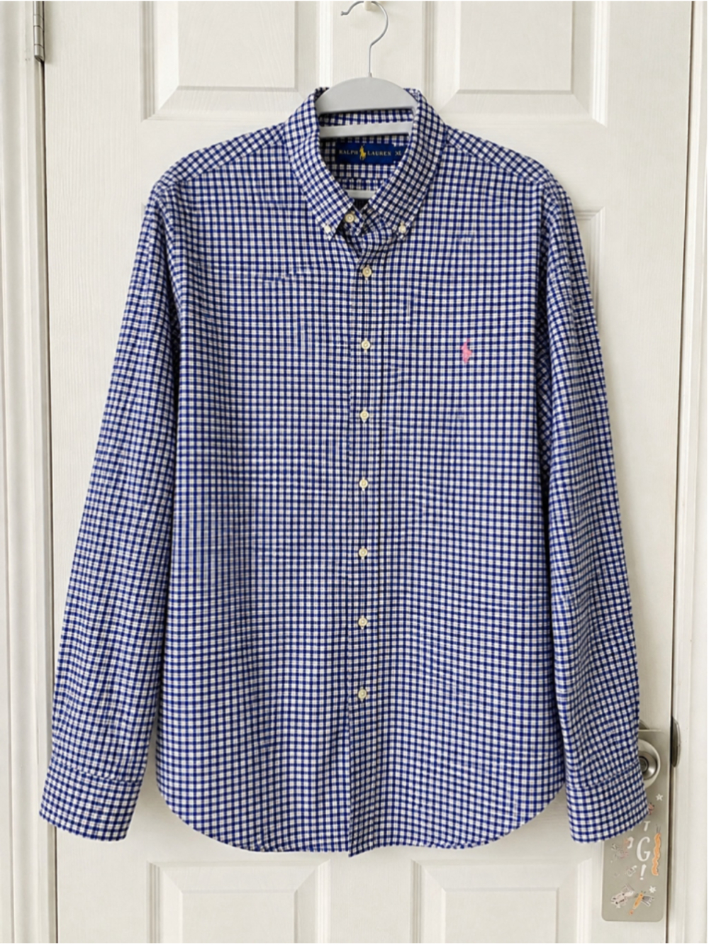 Men's Ralph Lauren Casual Button Down Shirt XL Blue White Gingham